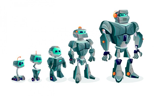 Evolución de los robots, progreso tecnológico.