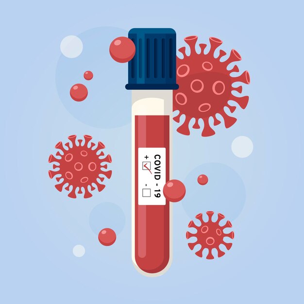 Examen de sangre de coronavirus en tubo médico