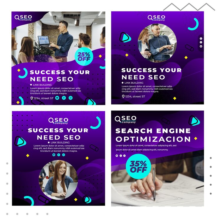 Vector gratuito éxito tu necesidad seo publicaciones en redes sociales
