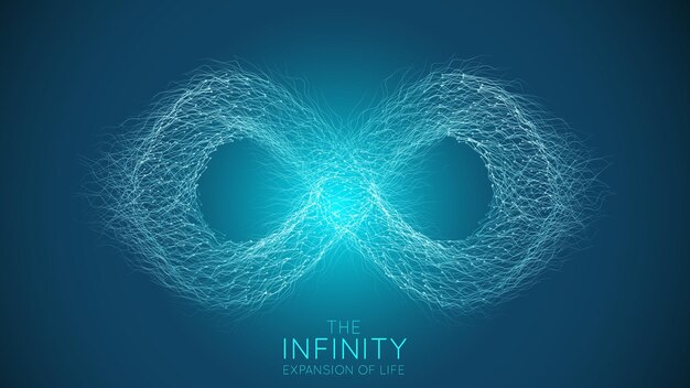 Expansión infinita de la vida. explosión de signo de infinito