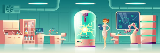 Experimento científico en futuro laboratorio.
