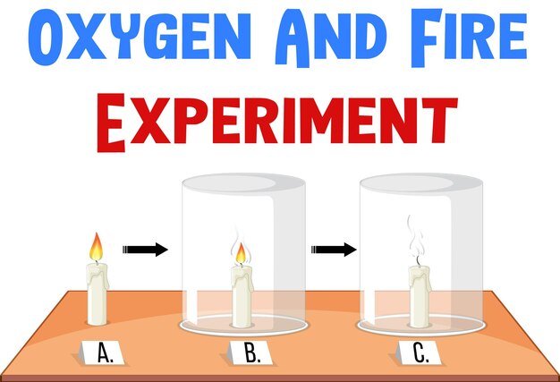 Experimento científico con oxígeno y fuego.