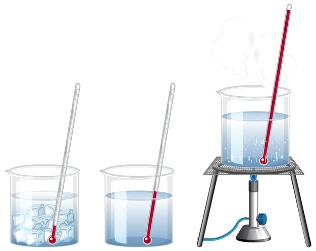 Experimento científico de la temperatura del agua