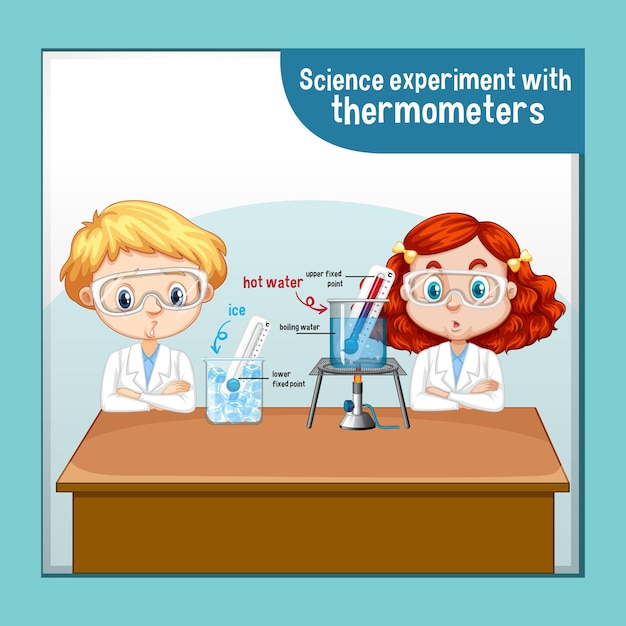 Experimento científico con termómetros