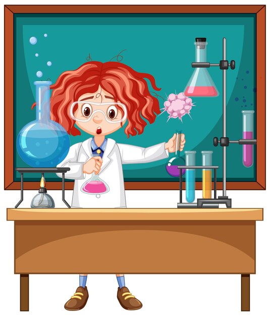 Experimento del investigador en el laboratorio.