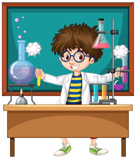 Experimento del investigador en el laboratorio.