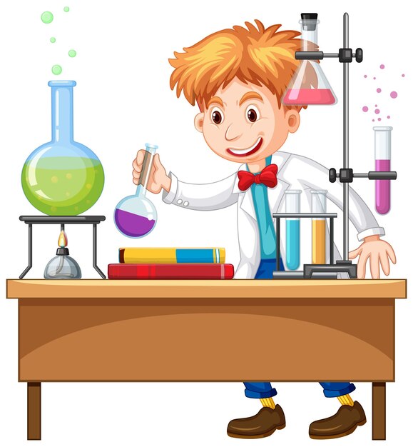Experimento del investigador en el laboratorio.