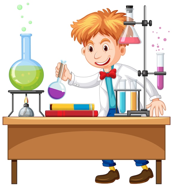 Experimento del investigador en el laboratorio.