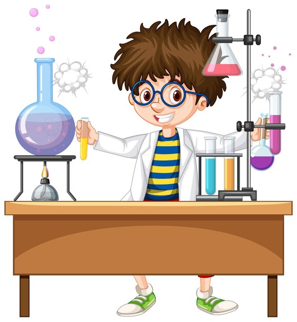 Experimento del investigador en el laboratorio.