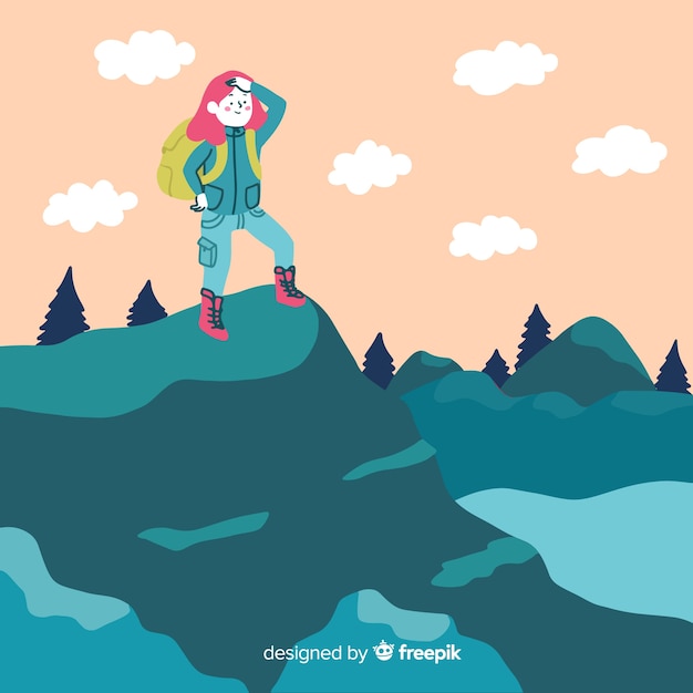 Explorador con mochila