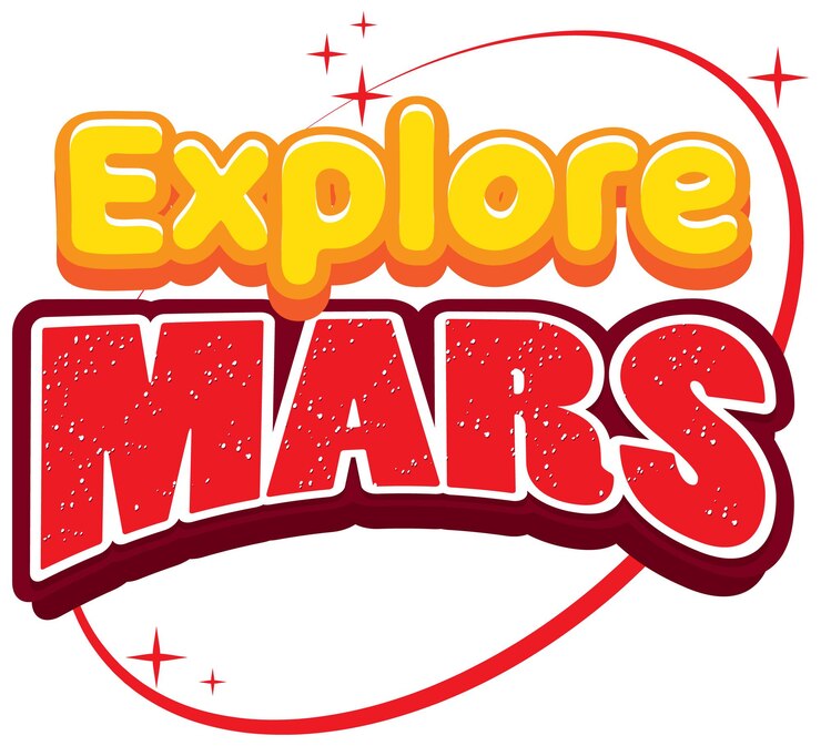 Vector gratuito explore el diseño del logotipo de la palabra marte