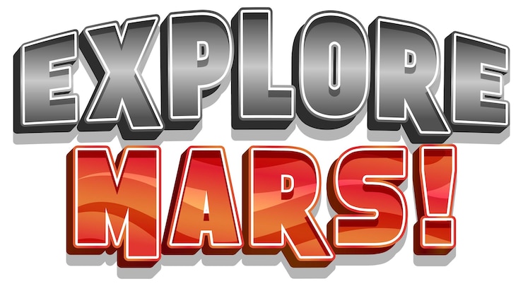 Vector gratuito explore el diseño del logotipo de la palabra marte