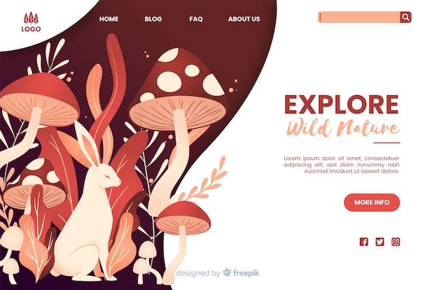 Vector gratuito explore la plantilla web de naturaleza salvaje