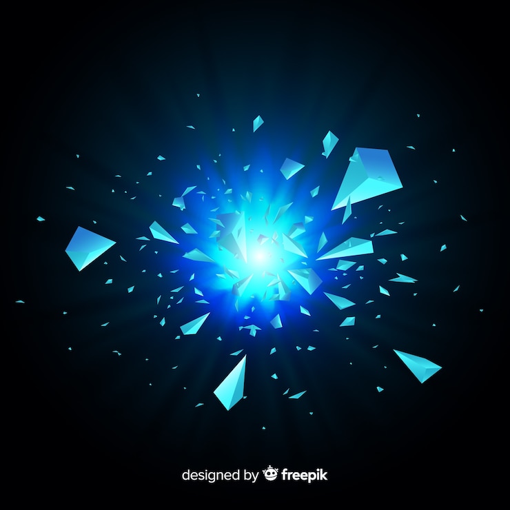 Vector gratuito explosión en 3d con fondo claro.