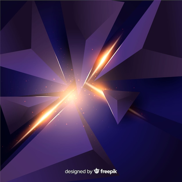 Explosión 3d con fondo de luz