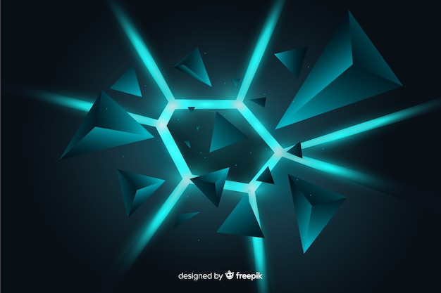 Vector gratuito explosión 3d con fondo de luz