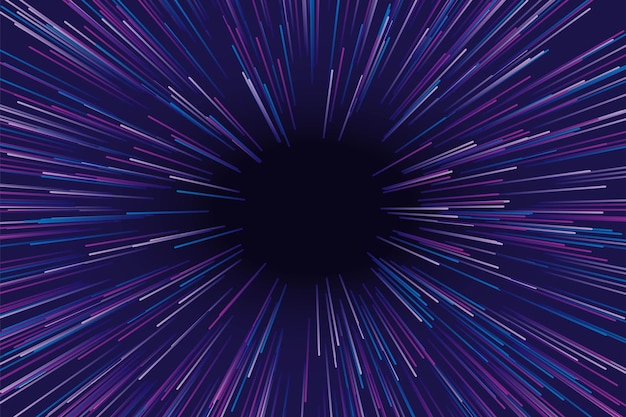 Explosión azul púrpura rosa con agujero profundo en el centro diseño de energía abstracto futurista fantástico patrón de movimiento y explosión de rayos solares
