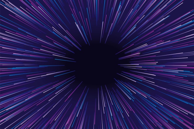 Explosión azul púrpura rosa con agujero profundo en el centro diseño de energía abstracto futurista Fantástico patrón de movimiento y explosión de rayos solares