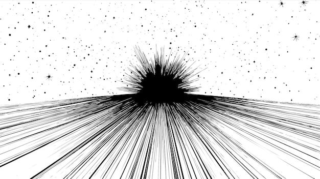 explosión de dibujos animados en blanco y negro