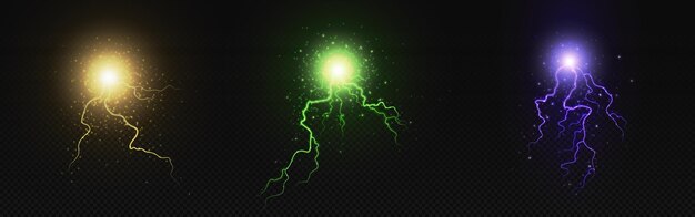 Explosión de relámpago de un círculo eléctrico realista