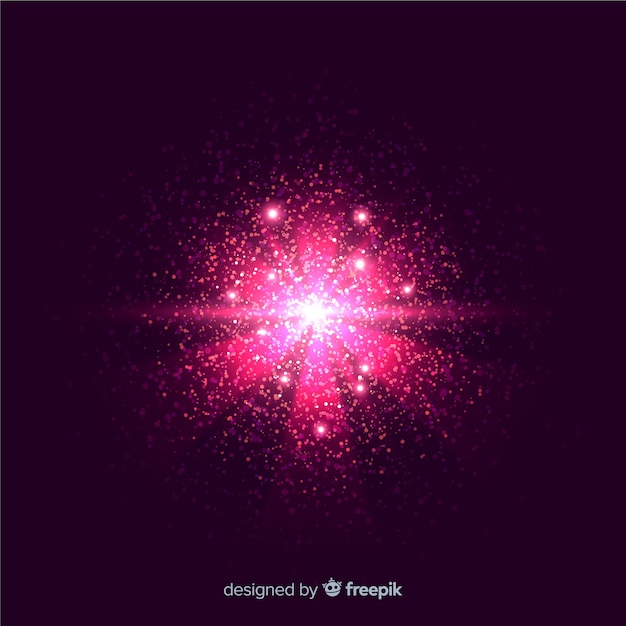 Explosión rosa efecto de partícula sobre fondo negro