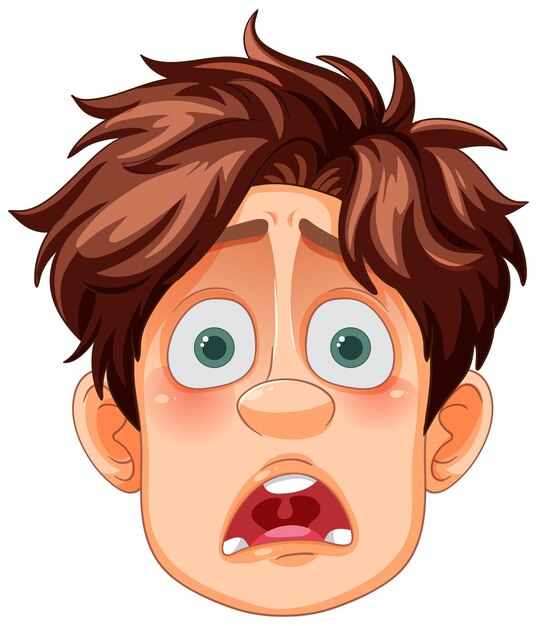 Expresión de la cara de dibujos animados sorprendida