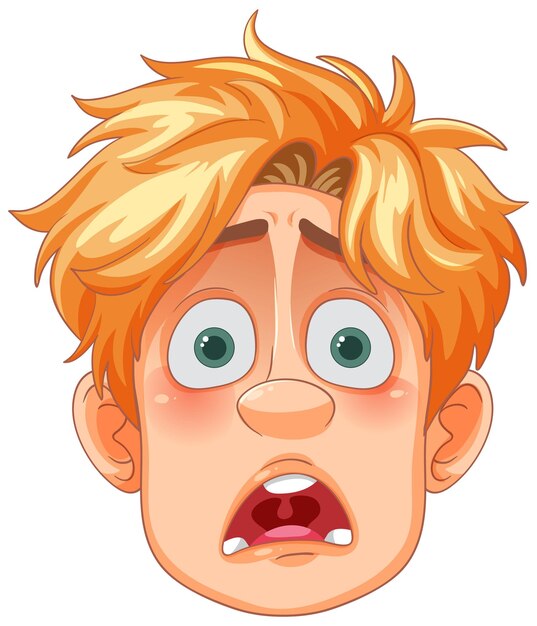 Expresión de la cara de dibujos animados sorprendida
