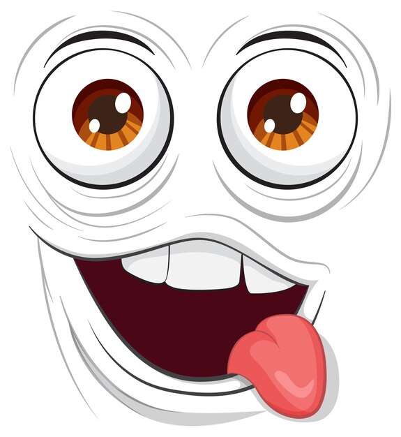 Expresión facial alegre de dibujos animados