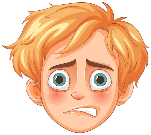 Expresión facial de los niños preocupados