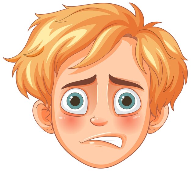 Expresión facial de los niños preocupados