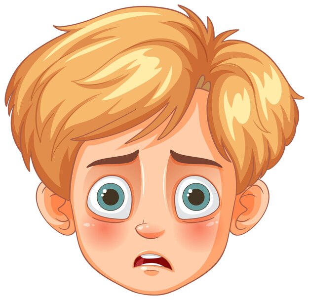 Expresión facial de los niños preocupados