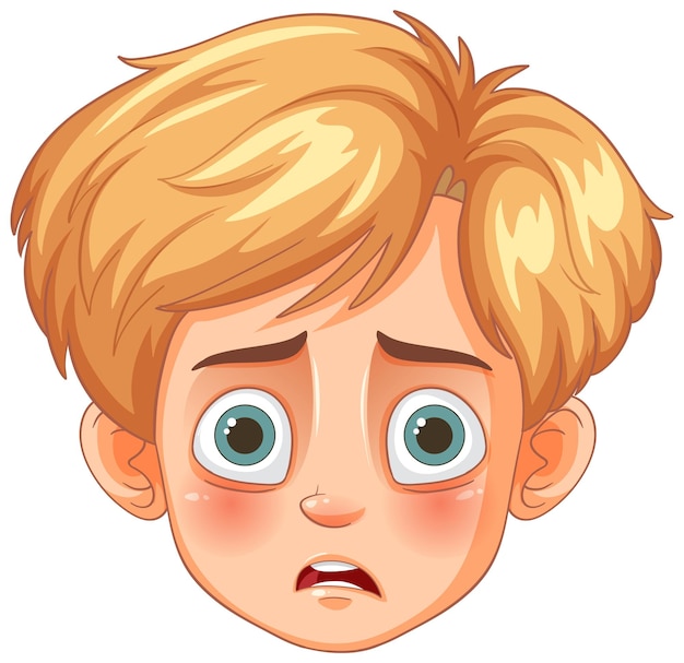 Expresión facial de los niños preocupados