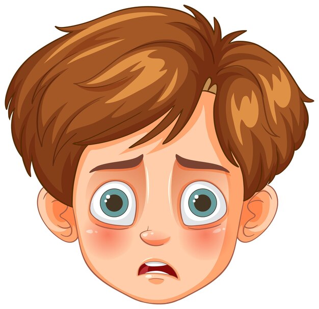 Expresión facial de los niños preocupados
