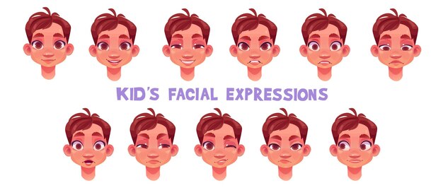 Expresiones faciales del niño establecidas