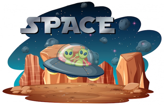 Extraterrestre en escena espacial