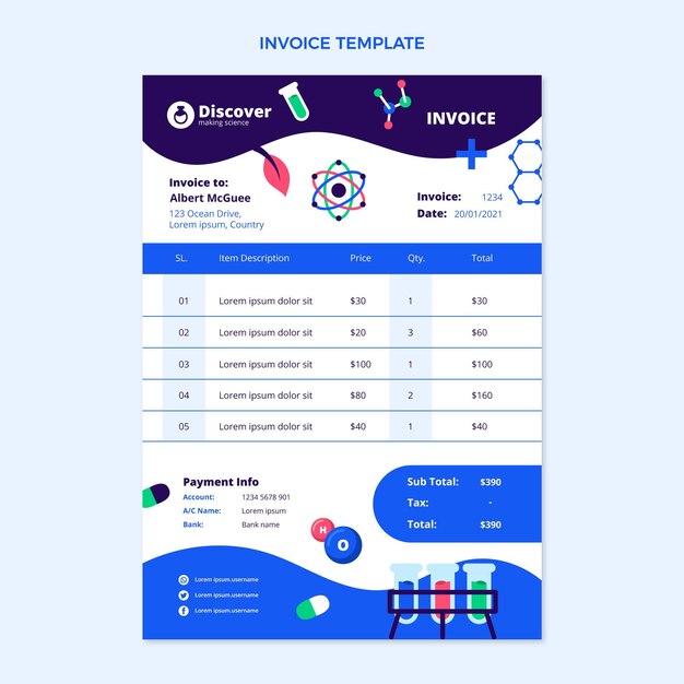 Factura de ciencia de diseño de flt