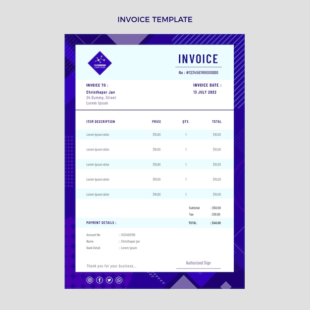 Vector gratuito factura de ciencia de diseño plano