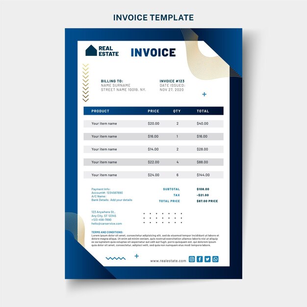 Factura inmobiliaria degradada
