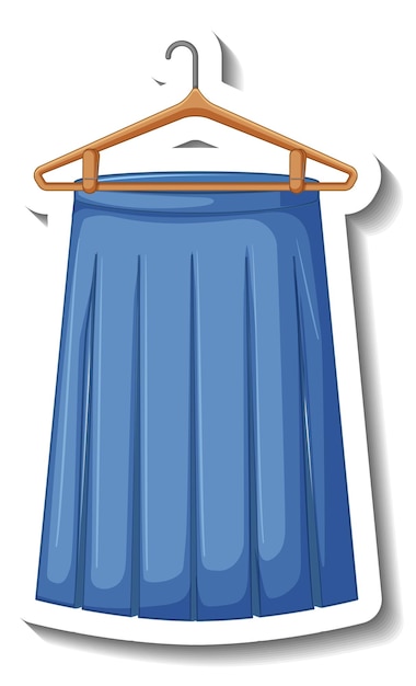 Falda de pliegues azules con colgante de abrigo