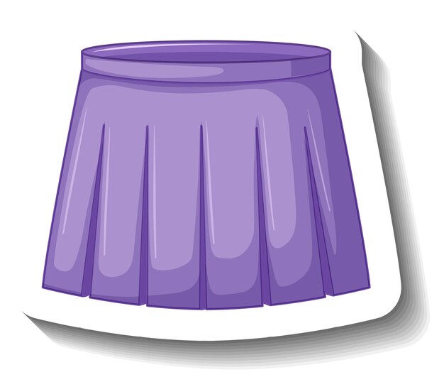 Falda plisada morada en estilo de dibujos animados.