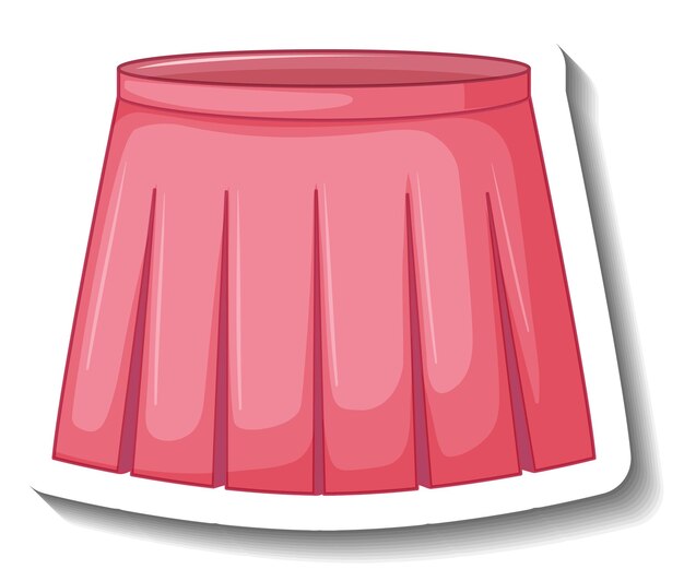 Falda plisada rosa en estilo de dibujos animados