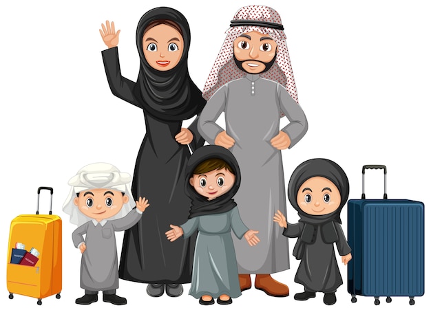 Familia árabe de vacaciones