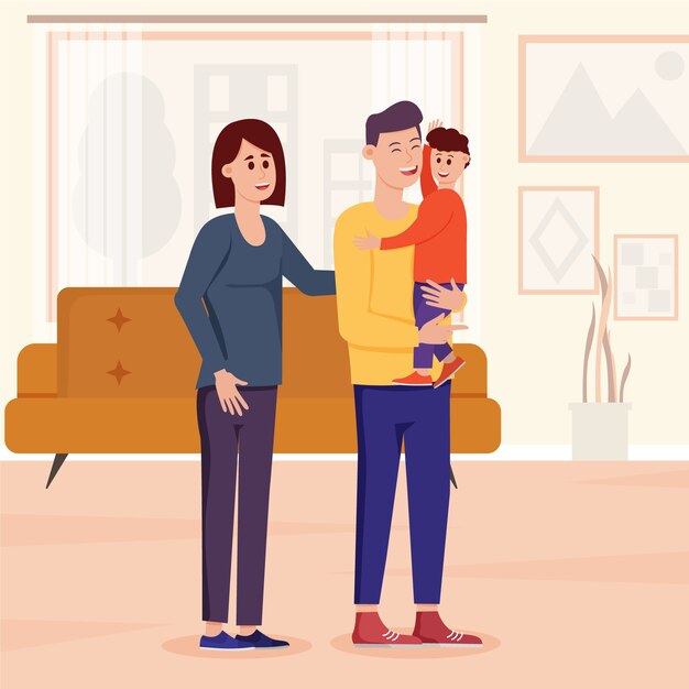 Familia disfrutando el tiempo juntos