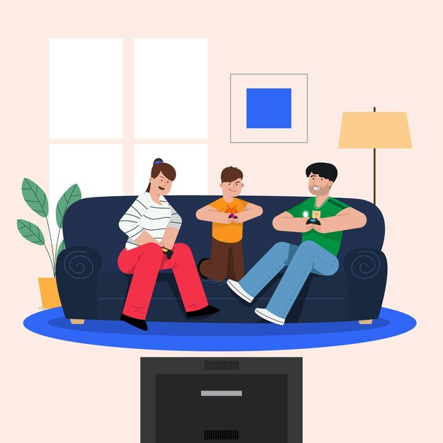 Familia disfrutando el tiempo juntos
