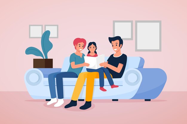 La familia disfrutando del tiempo juntos