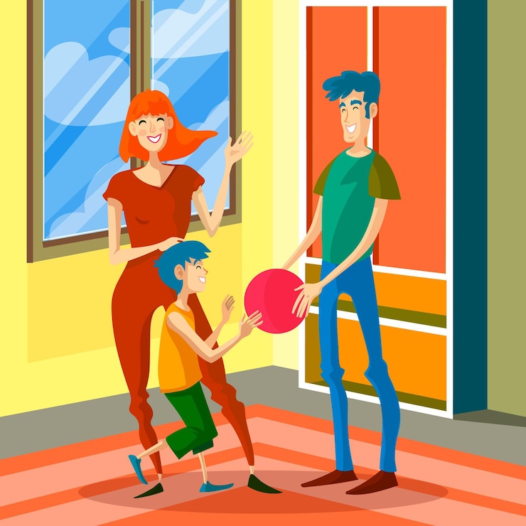 Vector gratuito familia disfrutando el tiempo juntos