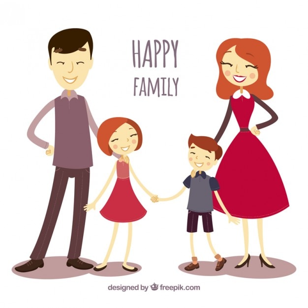 Familia feliz ilustrada