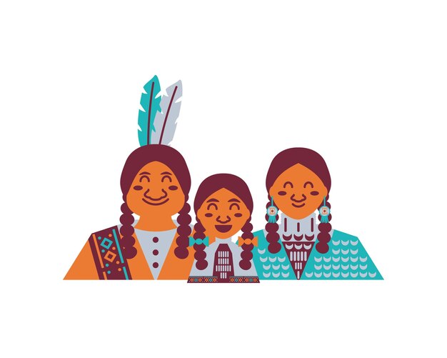 Familia de nativos americanos