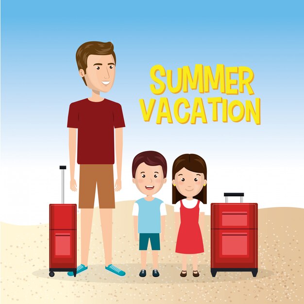 familia en la playa vacaciones de verano