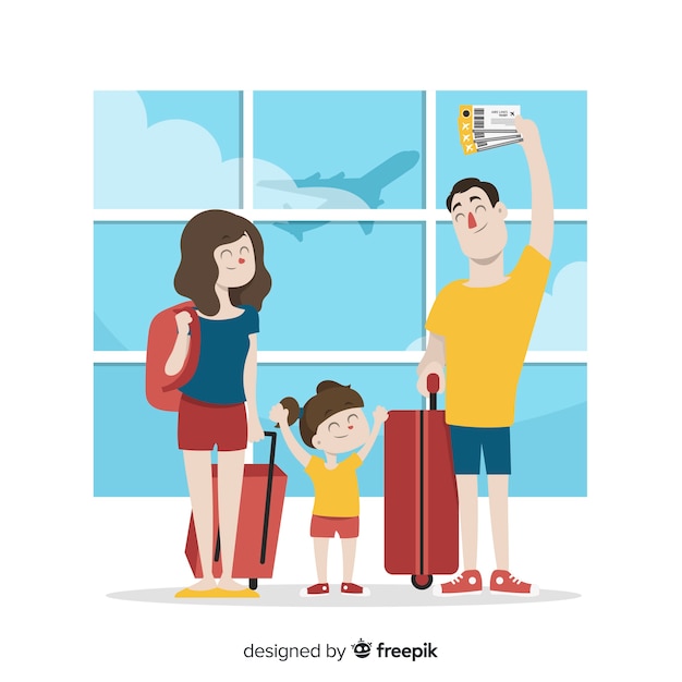 Familia viajando